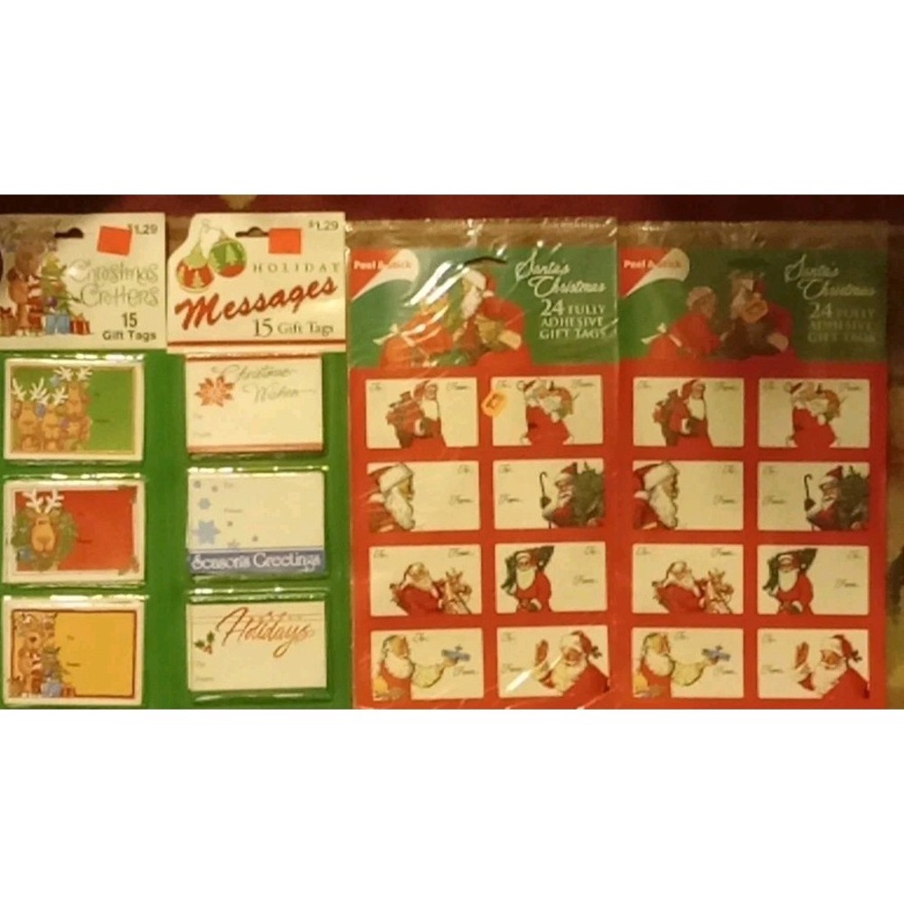 Vintage 80s/90s New Old‎ Stock Christmas Gift Tags